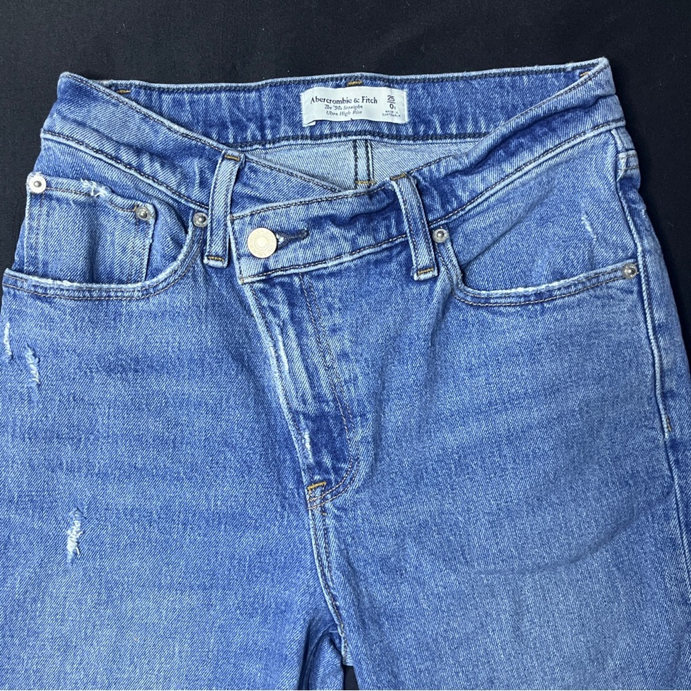 Abercrombie & Fitch Classic Straight Leg Blue Jeans Size 25 - Picture 4 of 5
